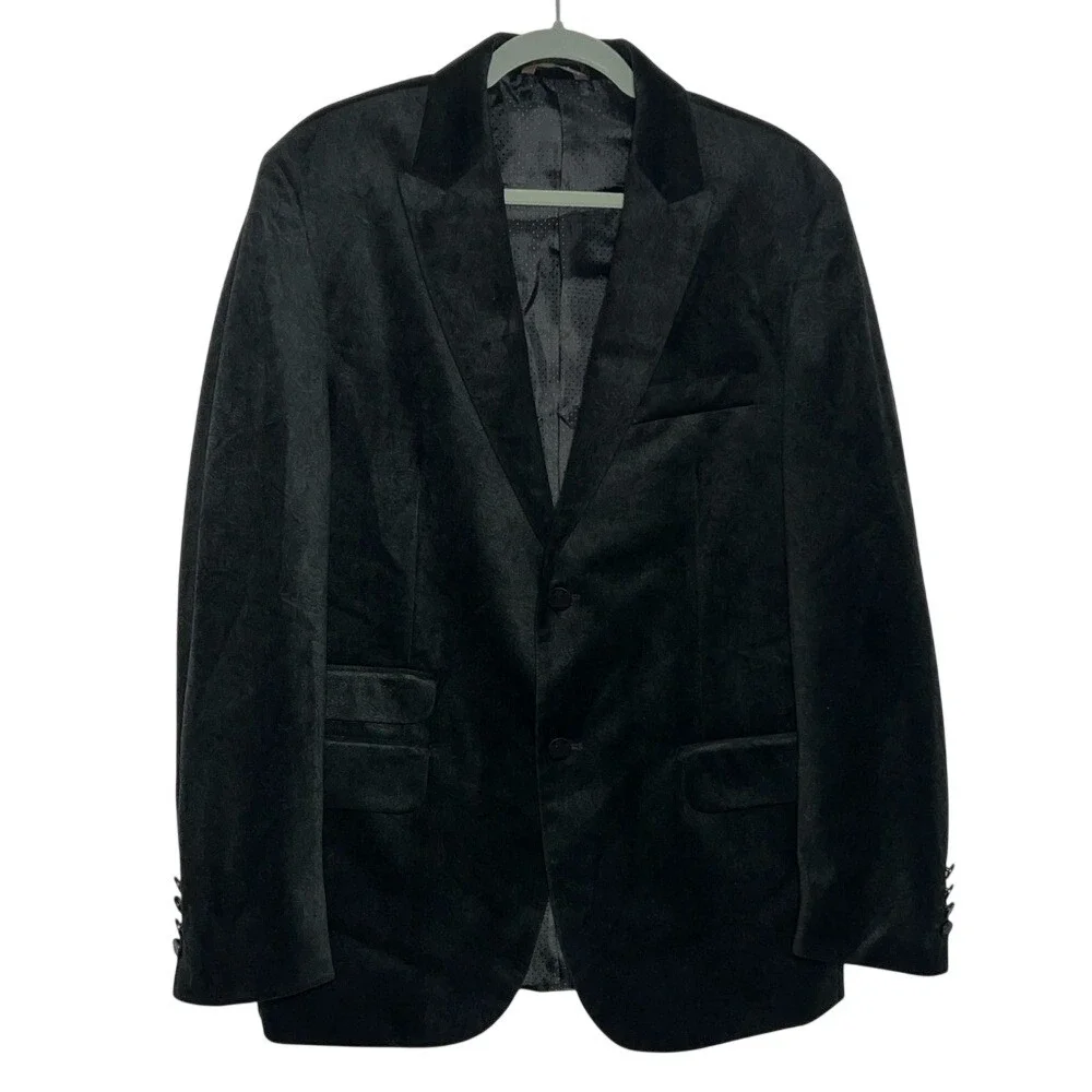 Tasso Elba Paisley Textured Velvet Velour Man's Blazer Coat Jacket Size M 39-41